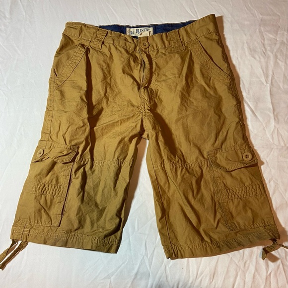 rustic blue Other - Rustic Blue Cargo Shorts Boys Khaki Tan Beige Size 16 100% Cotton GUC